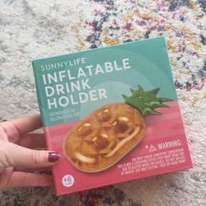 Pineapple inflatable pool floaty drink holder
